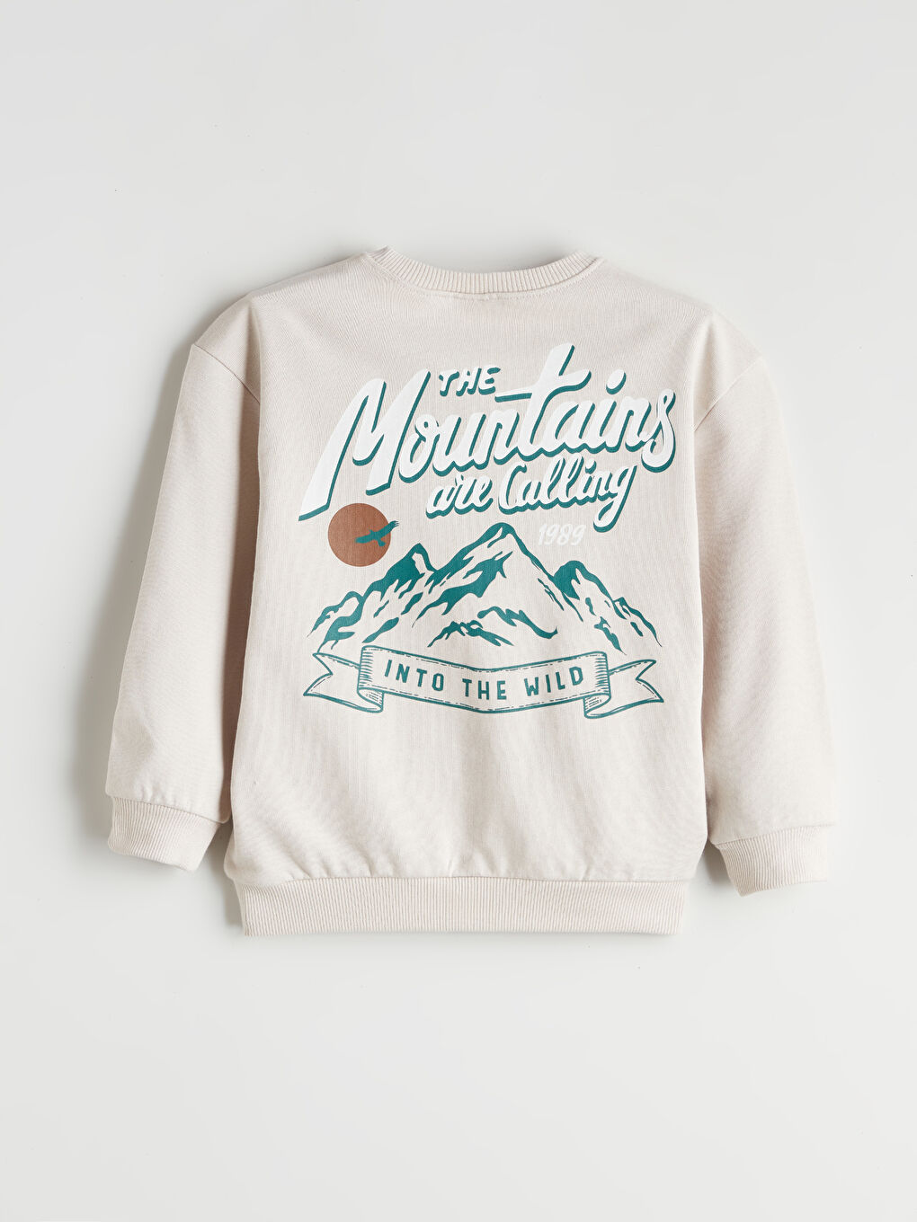 Gri Bisiklet Yaka Erkek Çocuk Sweatshirt-5