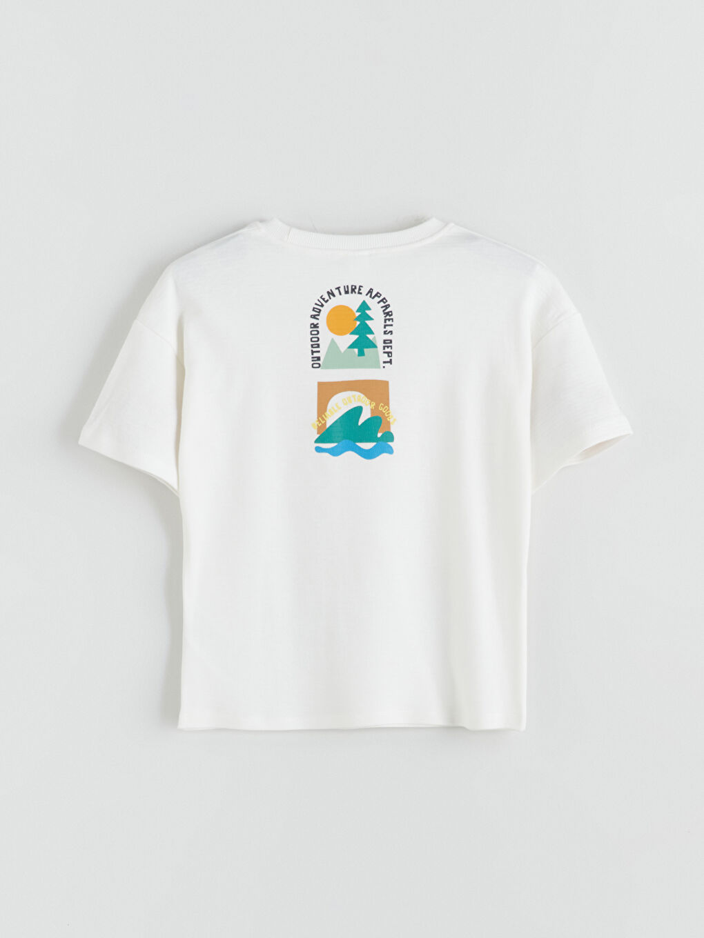 Ekru Bisiklet Yaka Baskılı Erkek Çocuk Tişört-3
