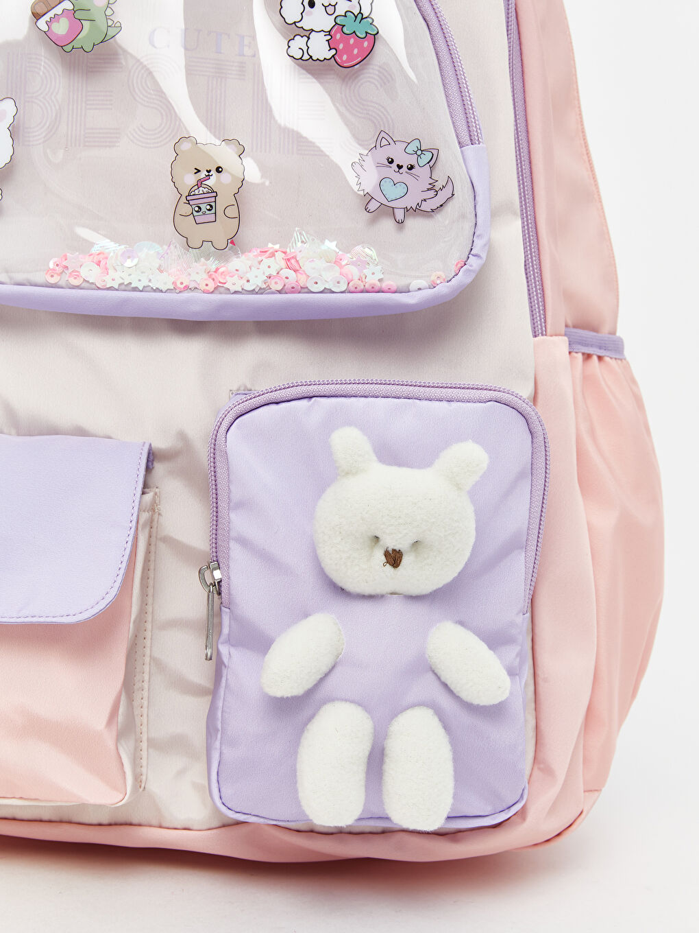 Pembe Baskılı Kız Çocuk Sırt Çantası-1