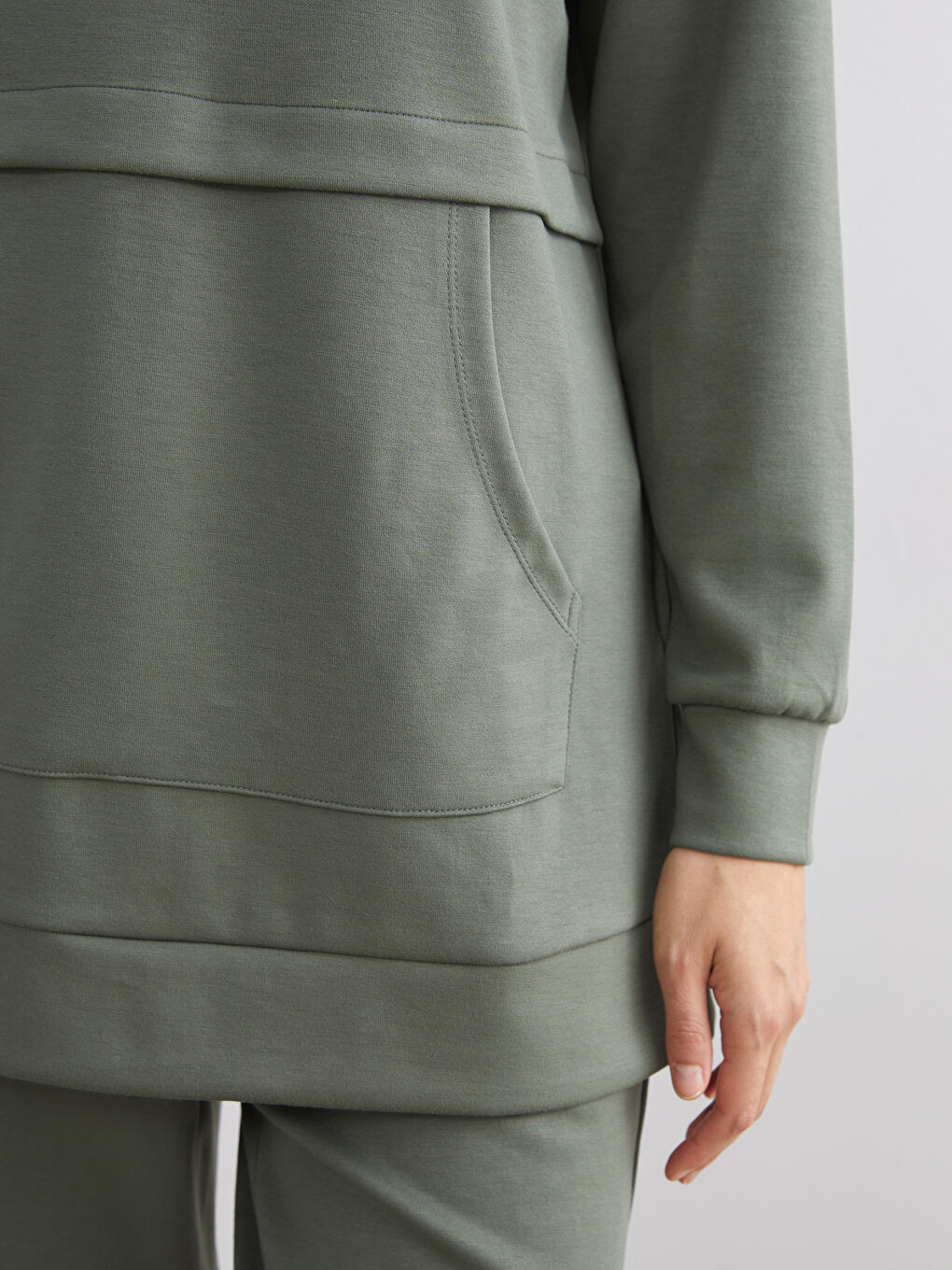 Crew Neck Women's Sweatshirt Tunic-3