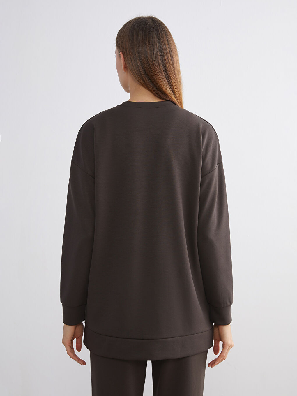 Crew Neck Women's Sweatshirt Tunic-5
