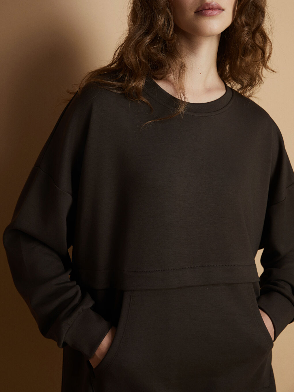 Tunique en Sweatshirt à Col Rond pour Femmes-5