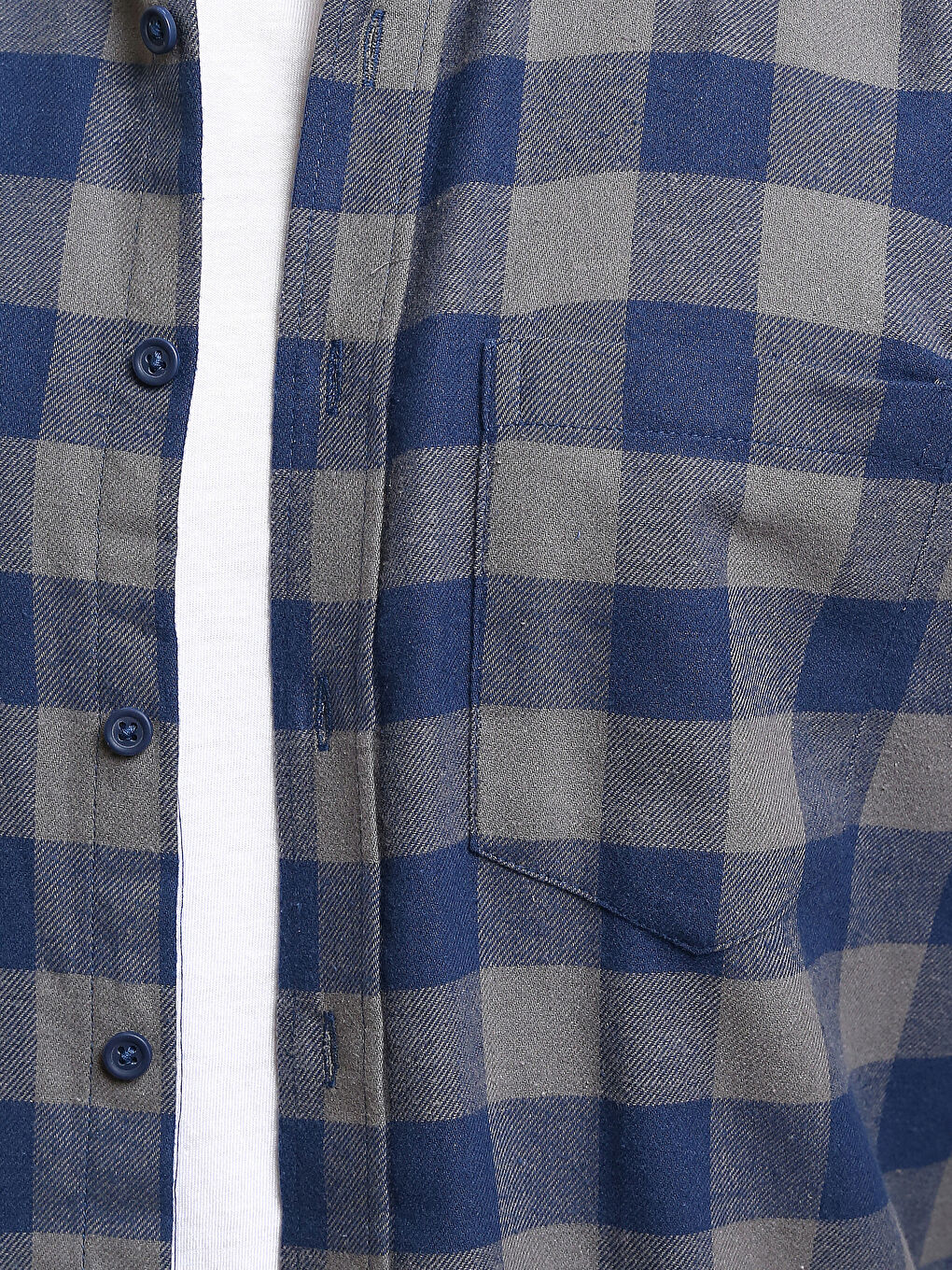 Regular Fit Long Sleeve Plaid Gabardine Men's Shirt-2