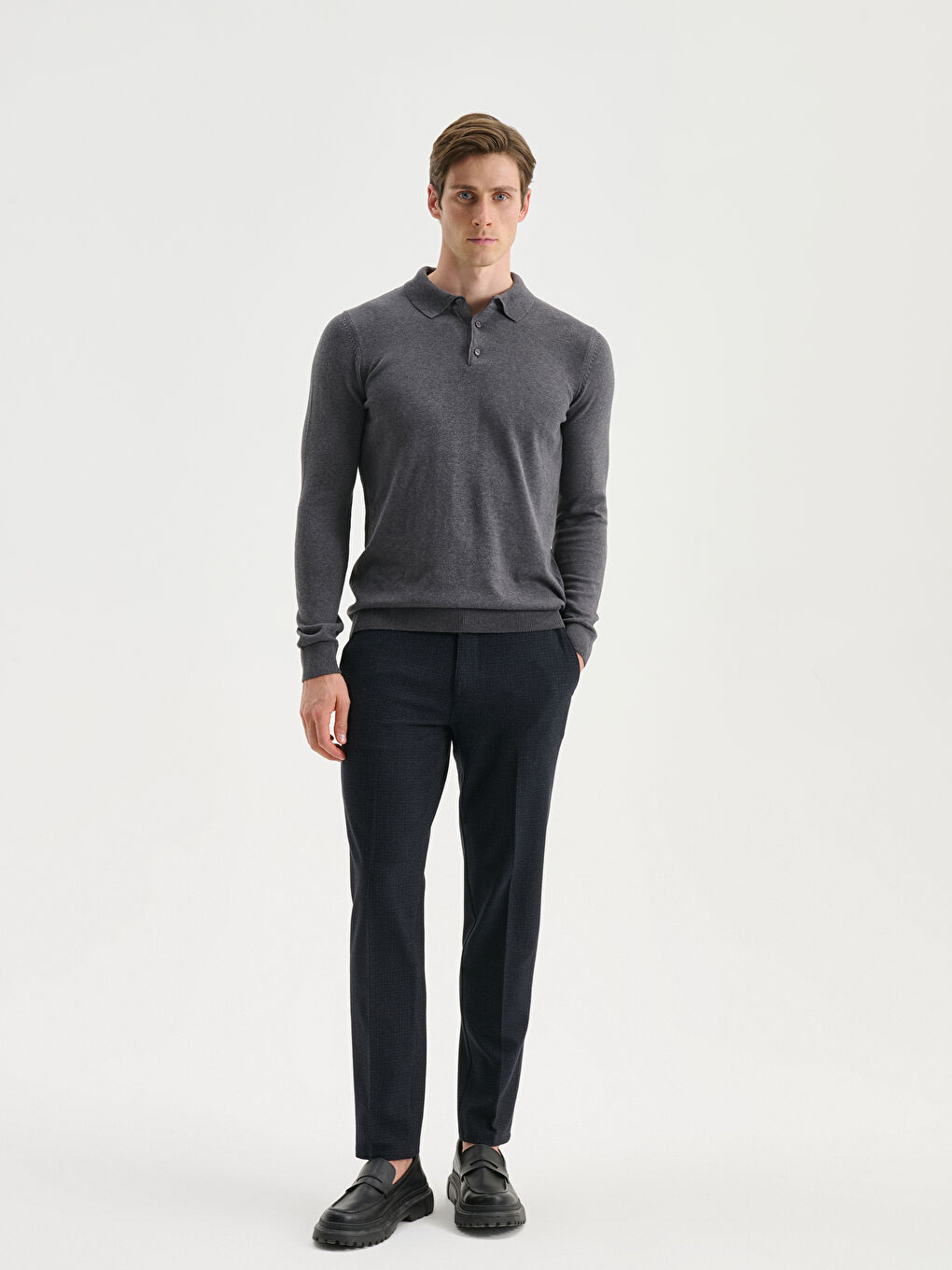 Polo Neck Knitwear Sweater-1