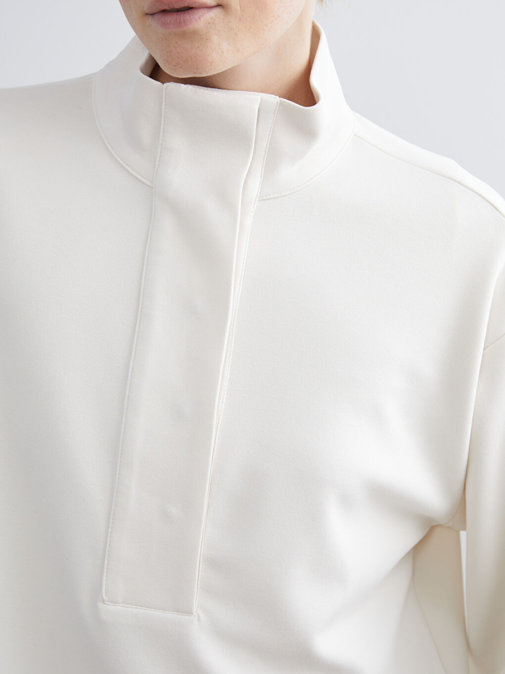 LCW Modest Funnel Neck Oversize Women's Sweatshirt Tunic -W5HJ82Z8-FEJ