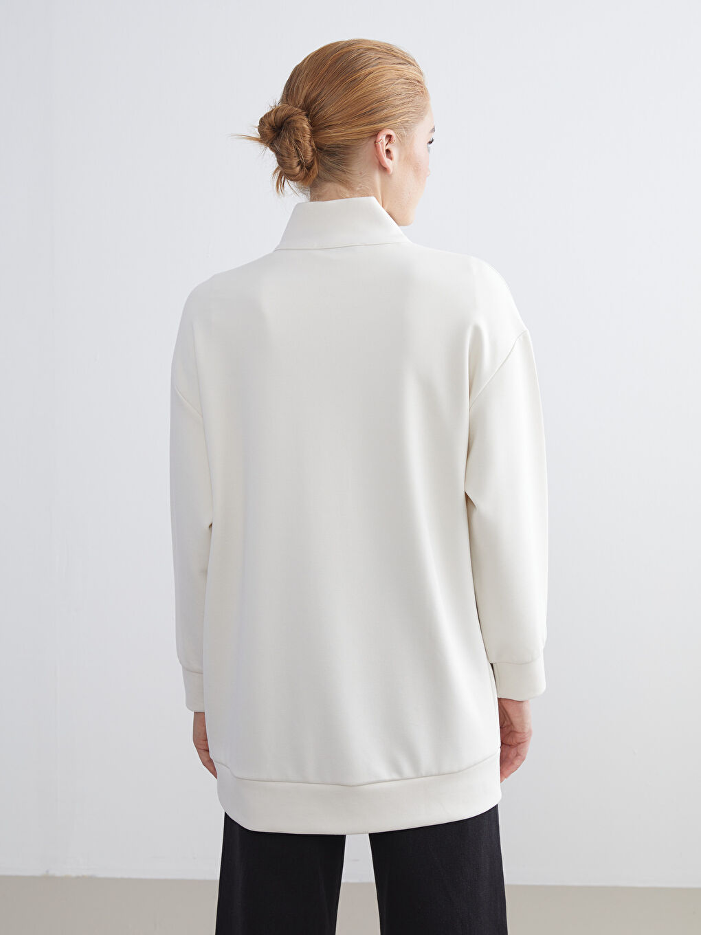 LCW Modest Funnel Neck Oversize Women's Sweatshirt Tunic -W5HJ82Z8-FEJ