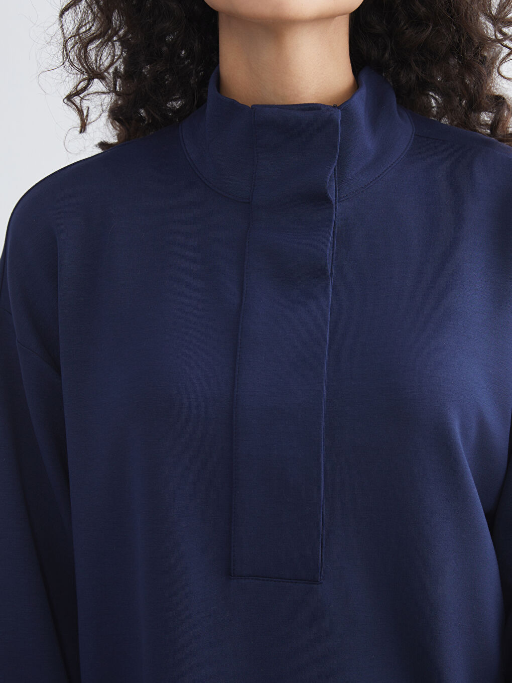 LCW Modest Funnel Neck Oversize Women's Sweatshirt Tunic -W5HJ82Z8-R43