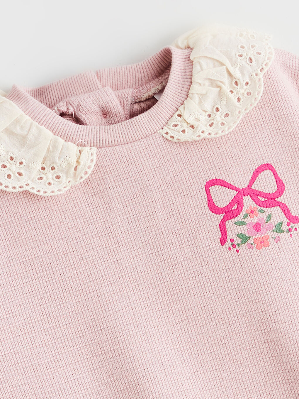 Peter Pan Collar Embroidered Girls' Sweatshirt-1