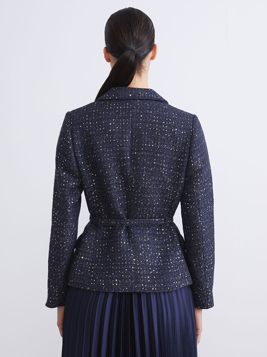 Әйелдер көгілдір Блейзер пиджак-3