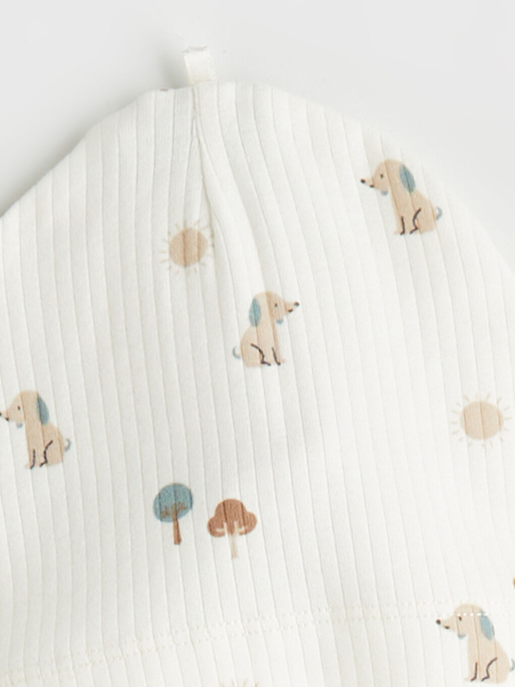 Ekru V Yaka Baskılı Erkek Bebek Hastane Çıkış Seti-5