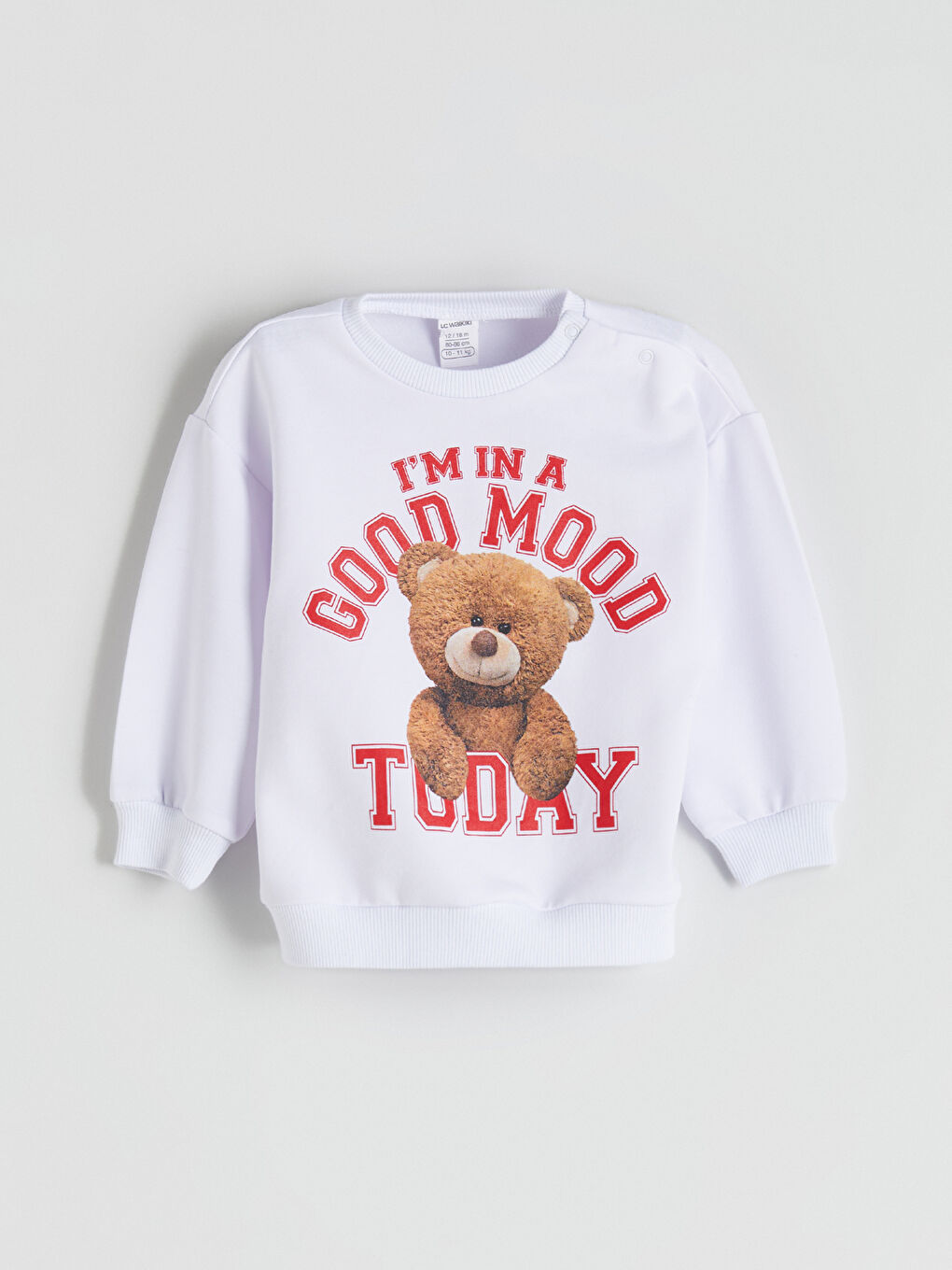 Beyaz Ayıcık Teddy Baskılı Kız Çocuk Sweatshirt