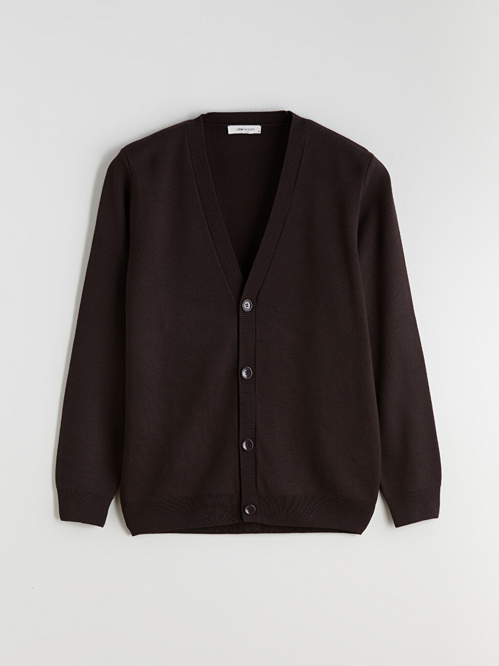 Kahverengi Standart Kalıp V Yaka Erkek Triko Hırka-4