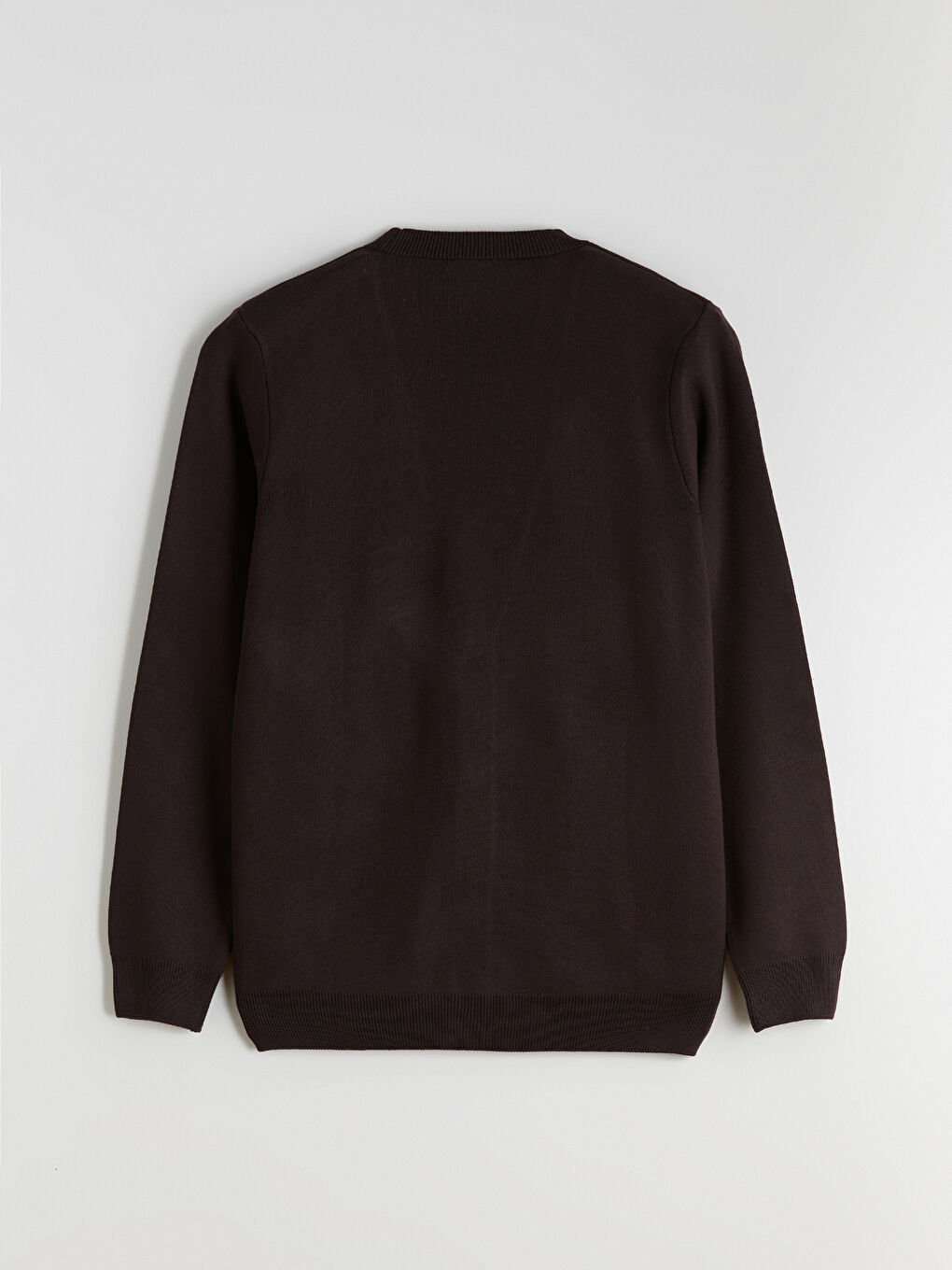 Kahverengi Standart Kalıp V Yaka Erkek Triko Hırka-5