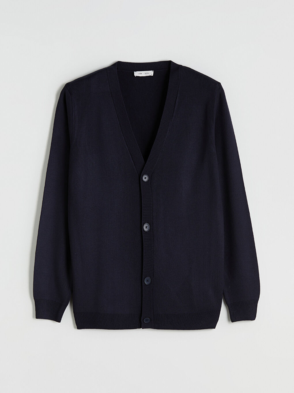 Lacivert Standart Kalıp V Yaka Erkek Triko Hırka-4