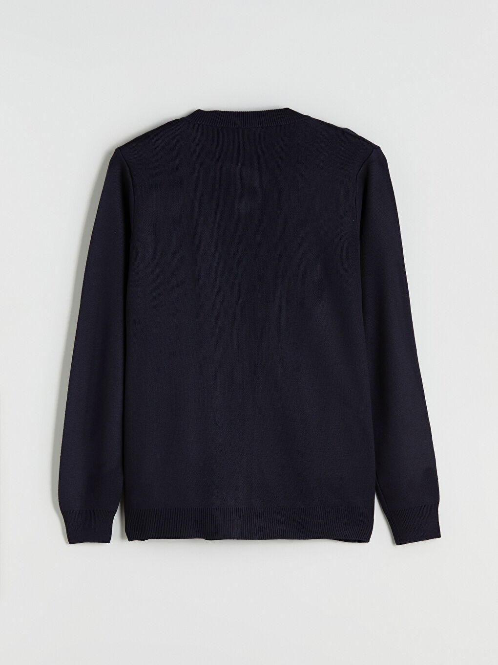 Lacivert Standart Kalıp V Yaka Erkek Triko Hırka-5