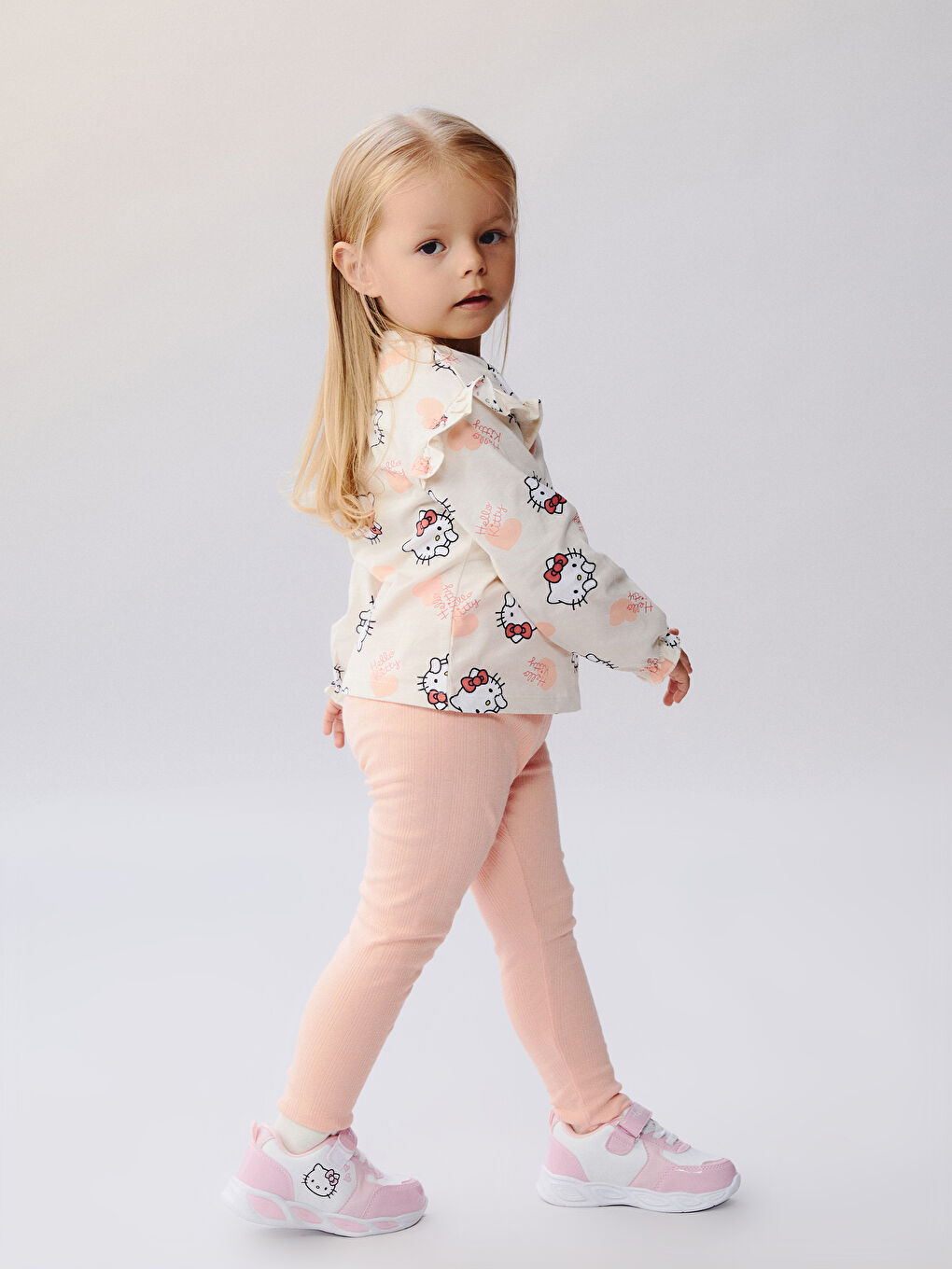 Pembe Hello Kitty Baskılı Kız Bebek Spor Ayakkabı