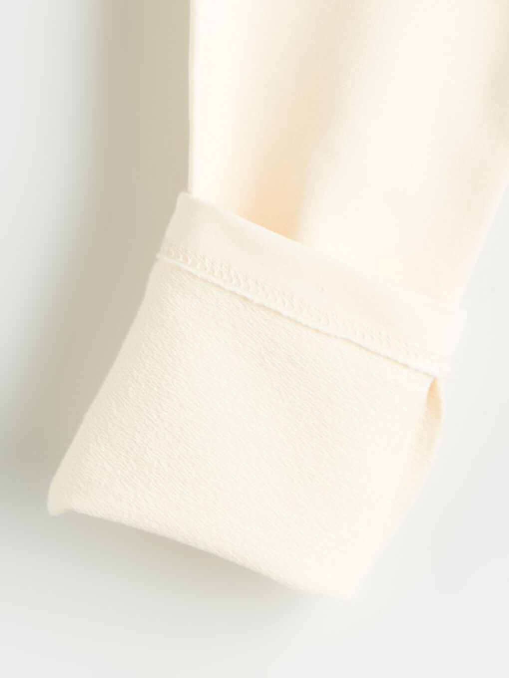 Bej Beli Lastikli Baskılı Kız Çocuk Tayt-1