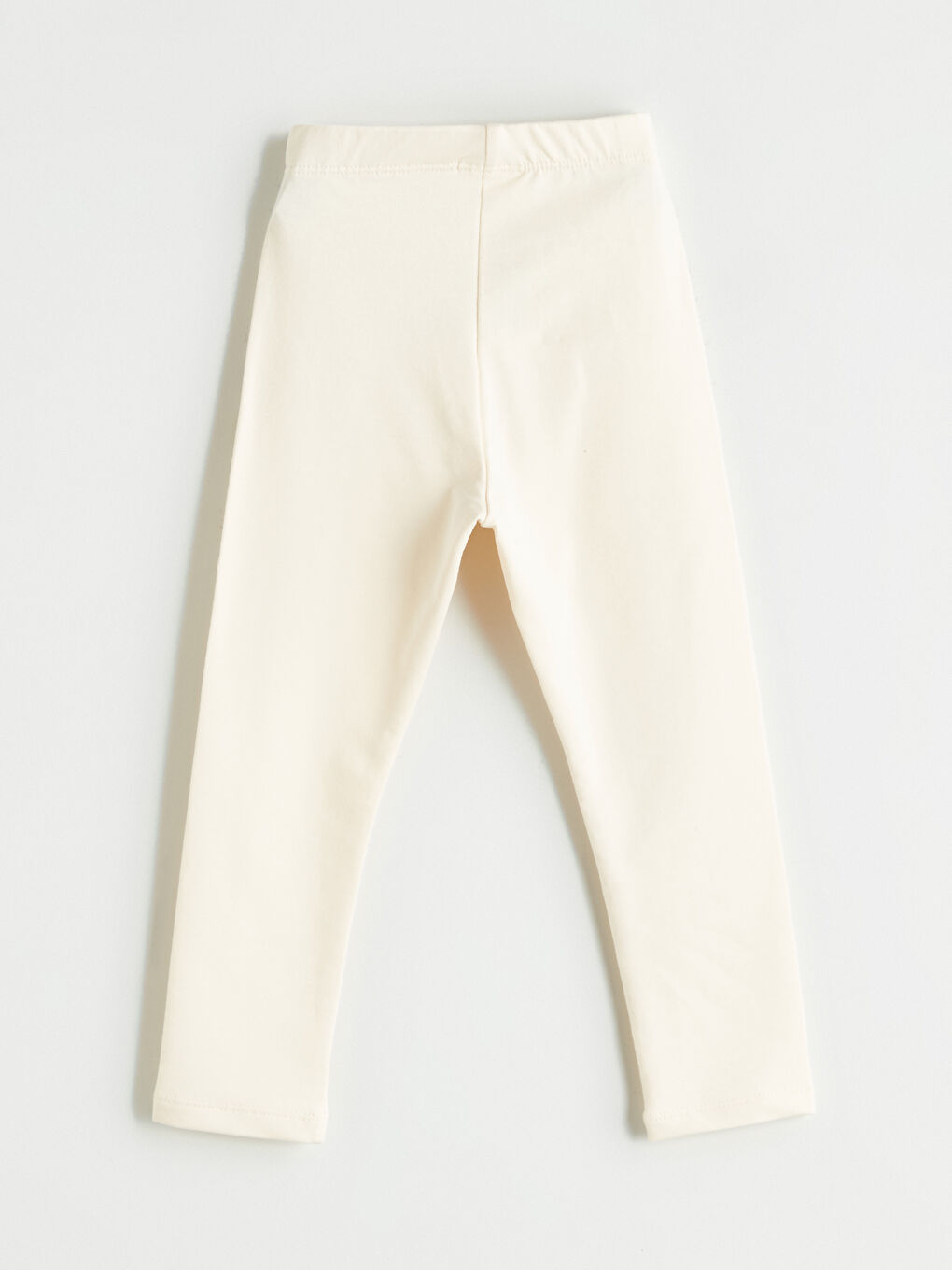 Bej Beli Lastikli Baskılı Kız Çocuk Tayt-2