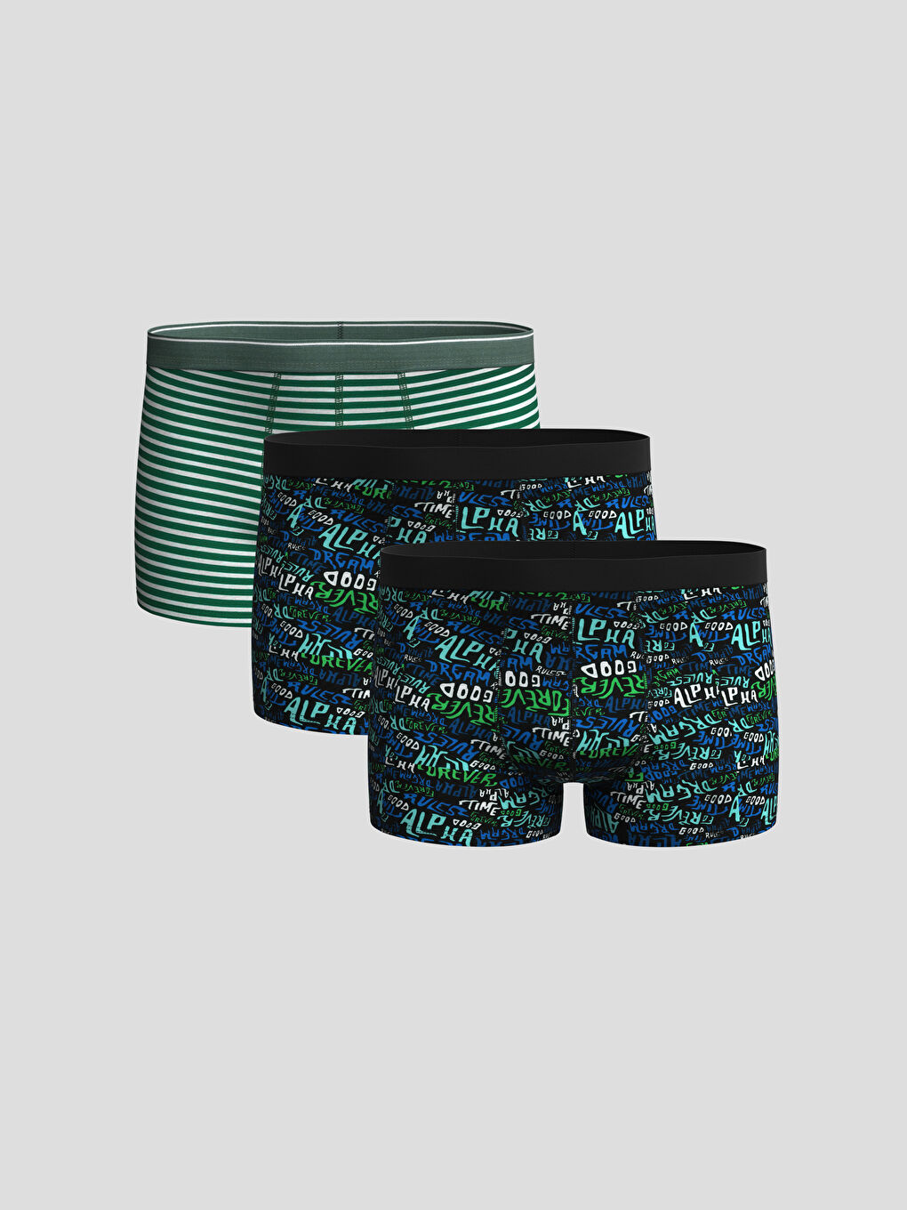 Karışık Standart Kalıp Pamuklu Esnek Erkek Boxer 3'lü