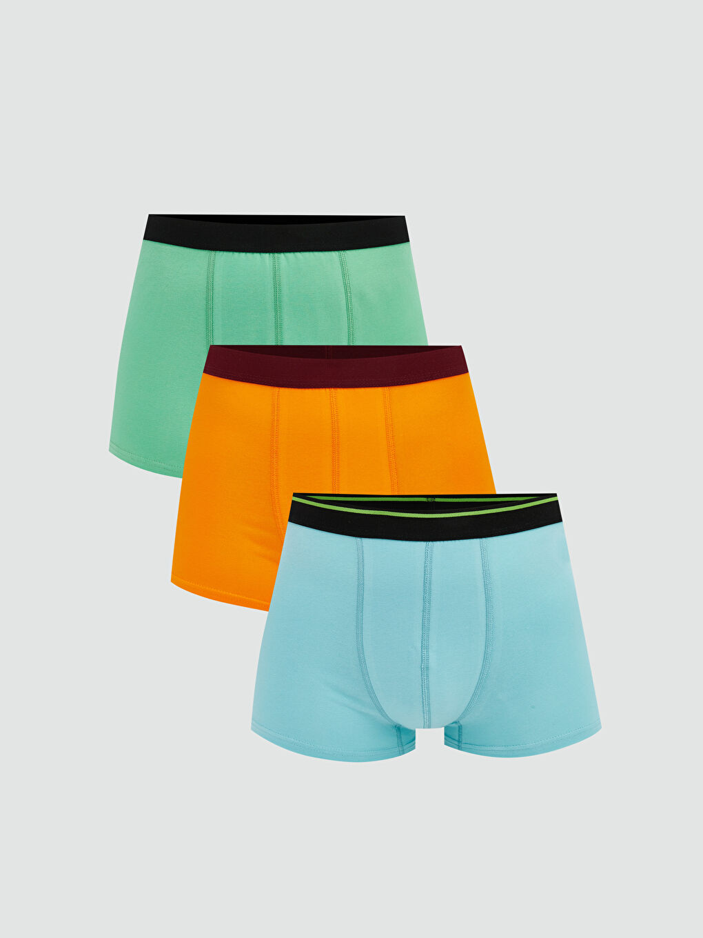 Karışık Standart Kalıp Pamuklu Esnek Erkek Boxer 3'lü