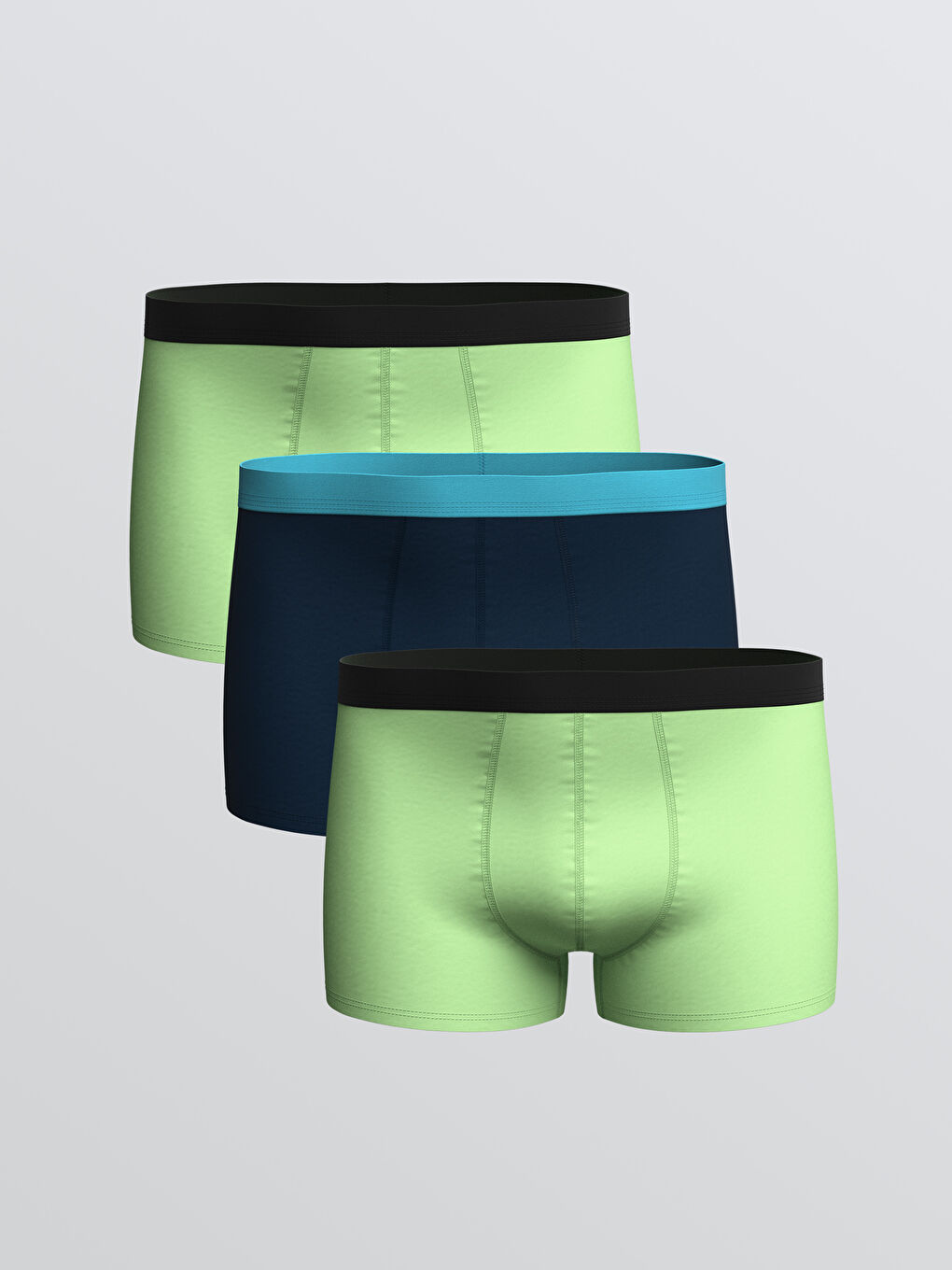 Karışık Standart Kalıp Pamuklu Esnek Erkek Boxer 3'lü