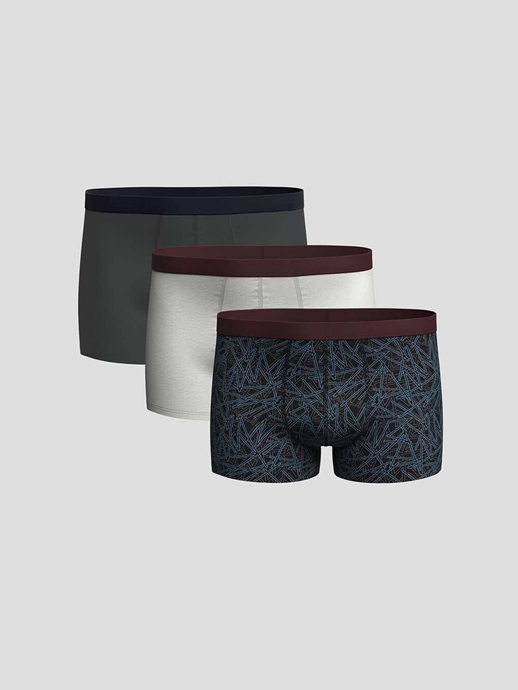 Karışık Standart Kalıp Pamuklu Esnek Erkek Boxer 3'lü