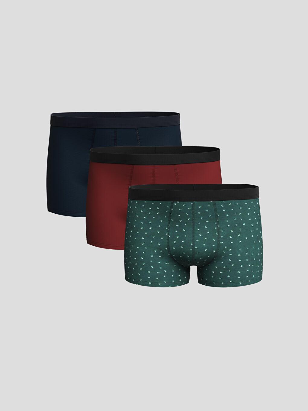 Karışık Standart Kalıp Pamuklu Esnek Erkek Boxer 3'lü