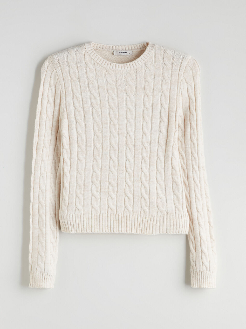 Crew Neck Self-Patterned Women's Knitwear Sweater-4