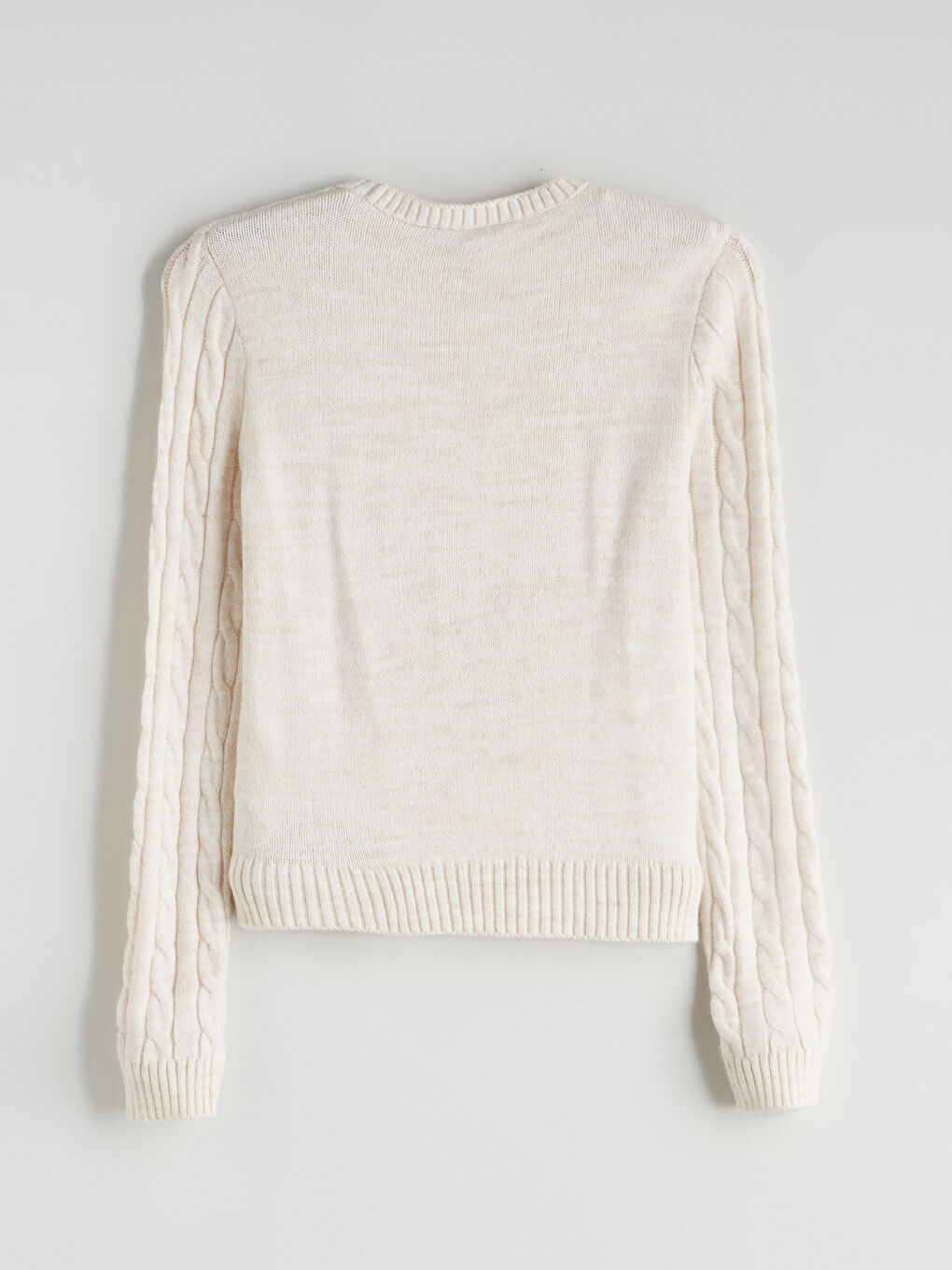 Crew Neck Self-Patterned Women's Knitwear Sweater-5