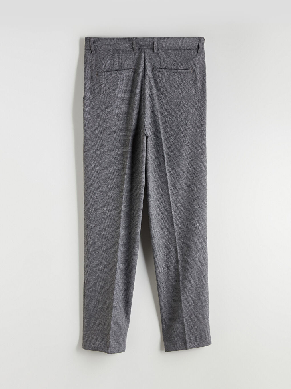 Gri Standart Kalıp Ekose Erkek Pantolon-5