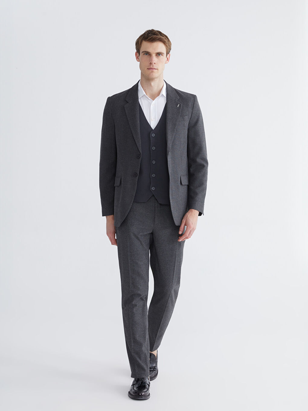 Standard Pattern Plaid Men's Trousers