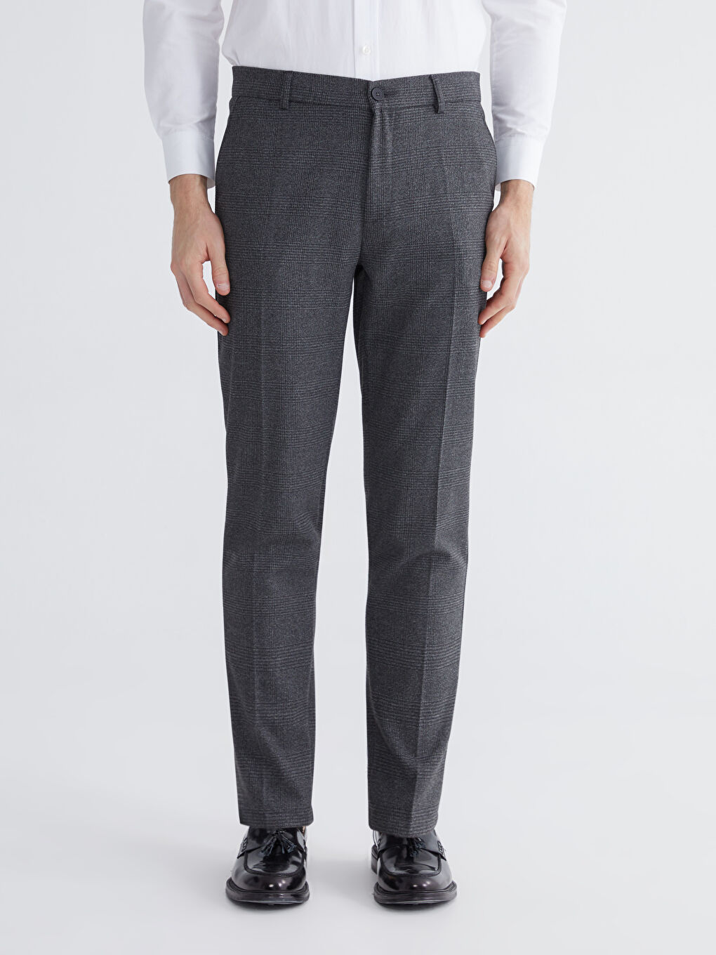 Standard Pattern Plaid Men's Trousers-1