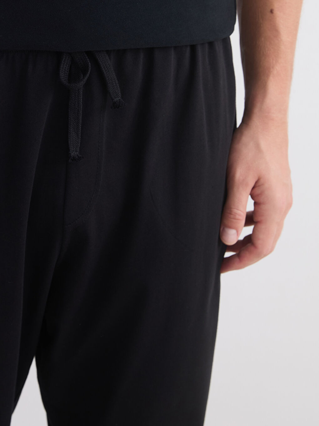 Siyah Standart Kalıp Erkek Pijama Alt-2