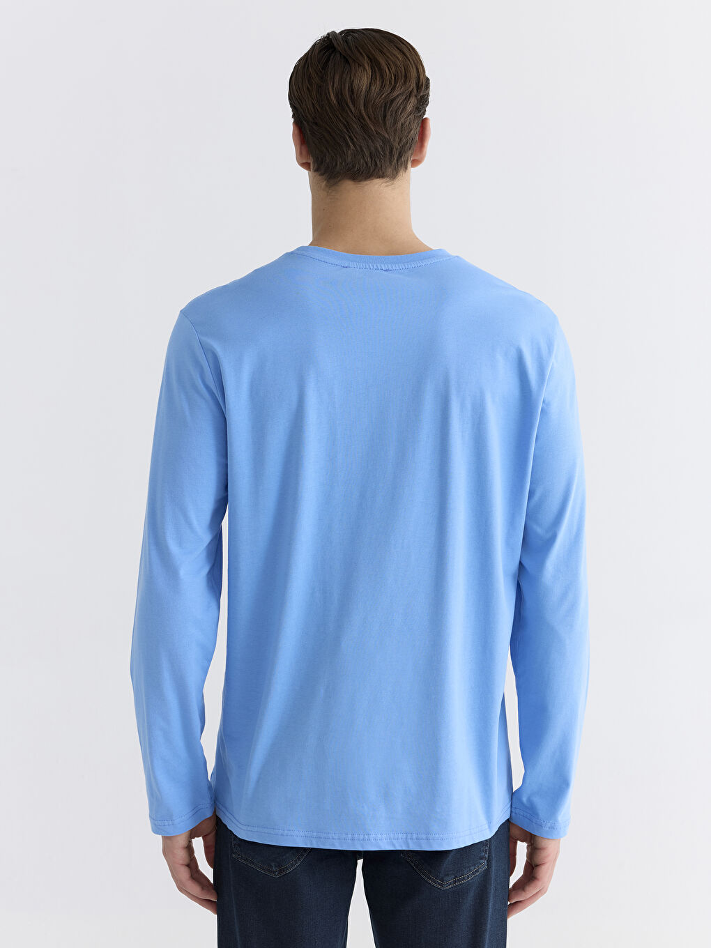 Mavi Bisiklet Yaka Baskılı Erkek Pijama Üst-3