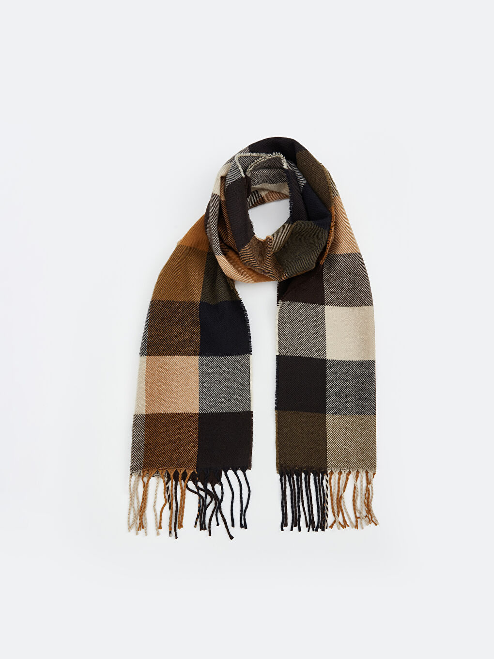 Tasseled Plaid Men's Scarf-2