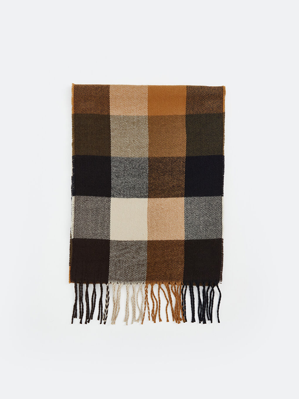 Tasseled Plaid Men's Scarf-3