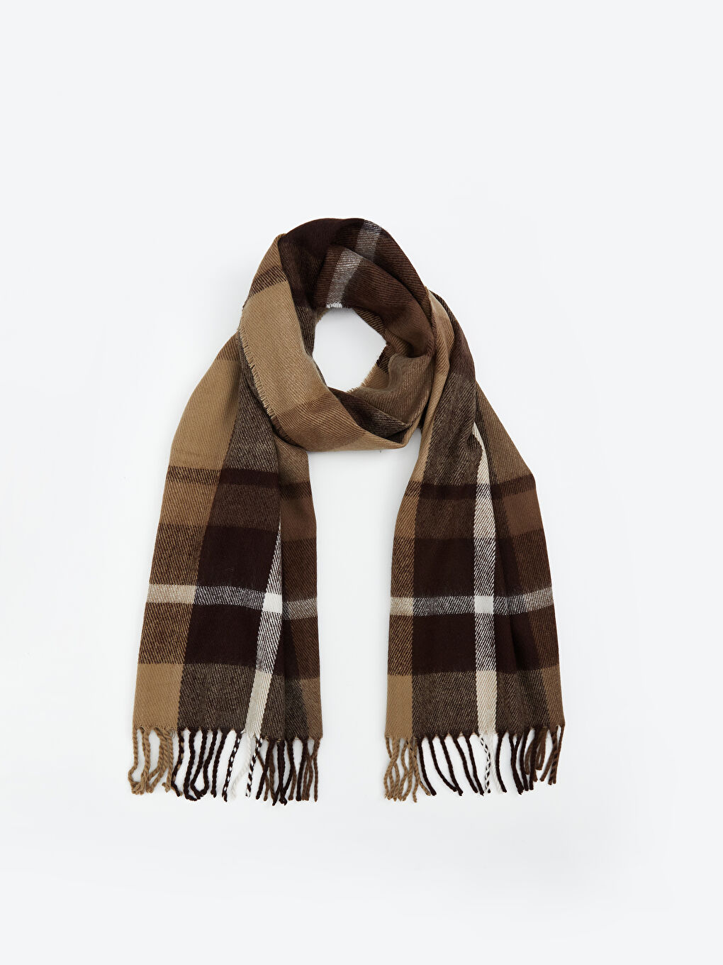 Tasseled Plaid Men's Scarf