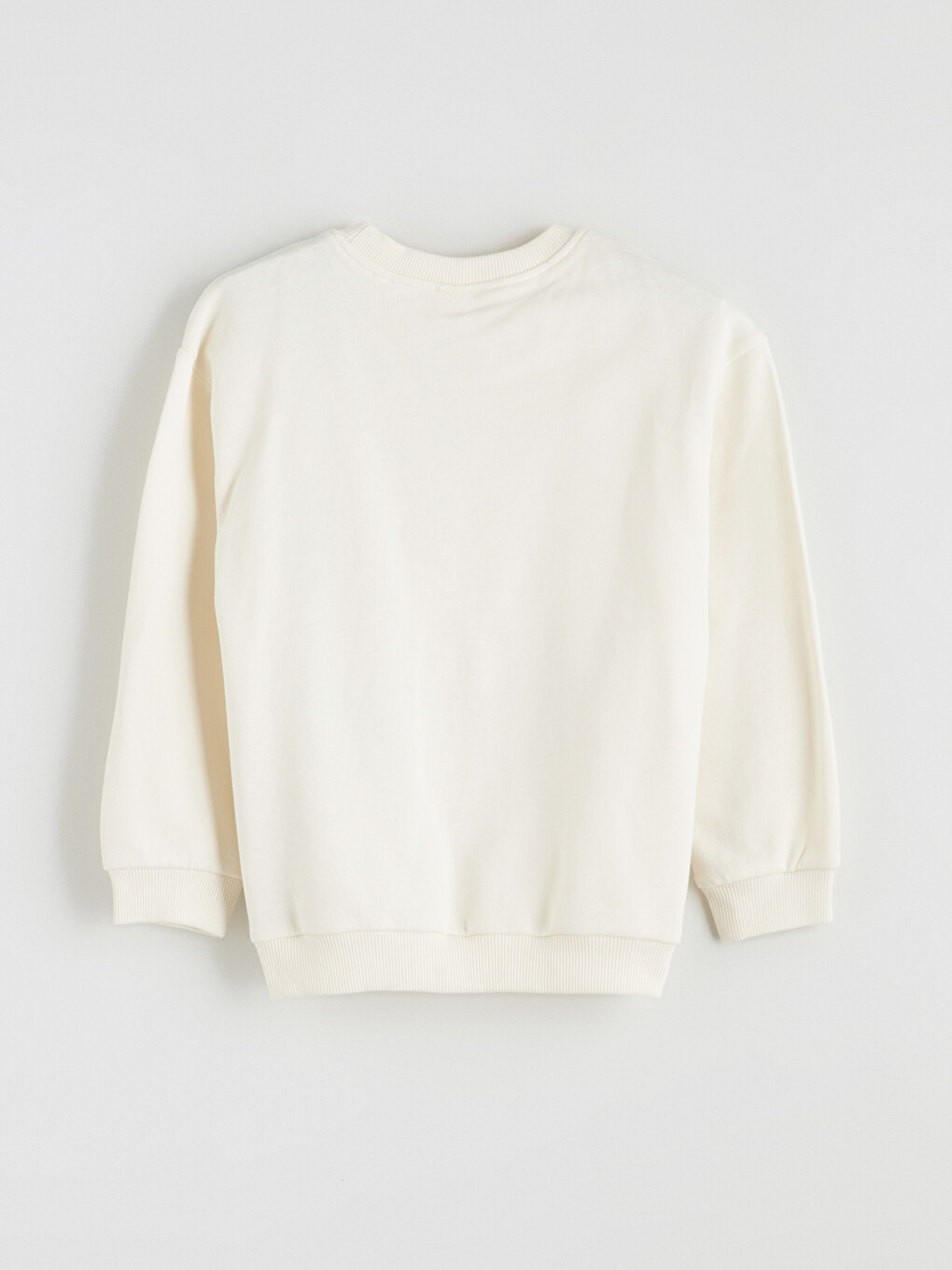 Bej Bisiklet Yaka Baskılı Erkek Çocuk Sweatshirt-1