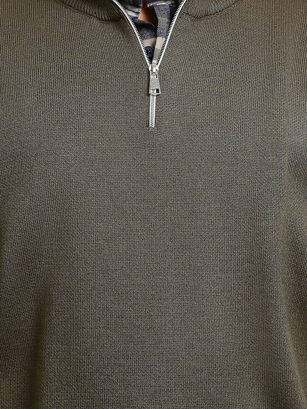 Zippered Funnel Neck Men's Knit Sweater-2