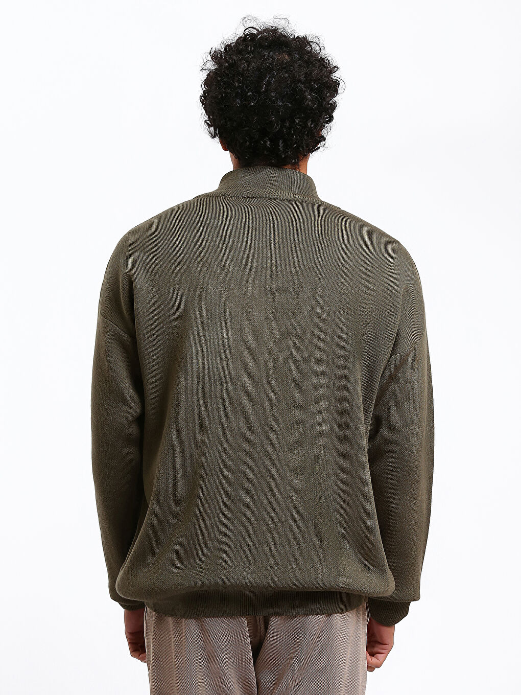 Zippered Funnel Neck Men's Knit Sweater-4