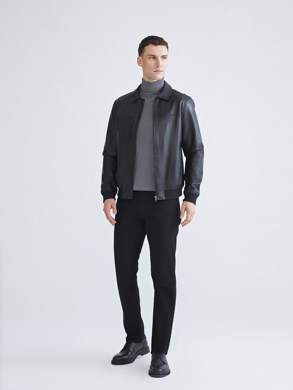 Regular Fit Men's Faux Leather Jacket-1