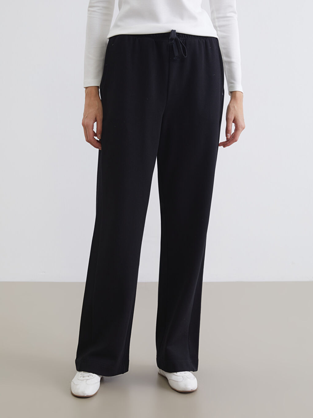 Pantaloni de jogging pentru femei cu talie elastică-1