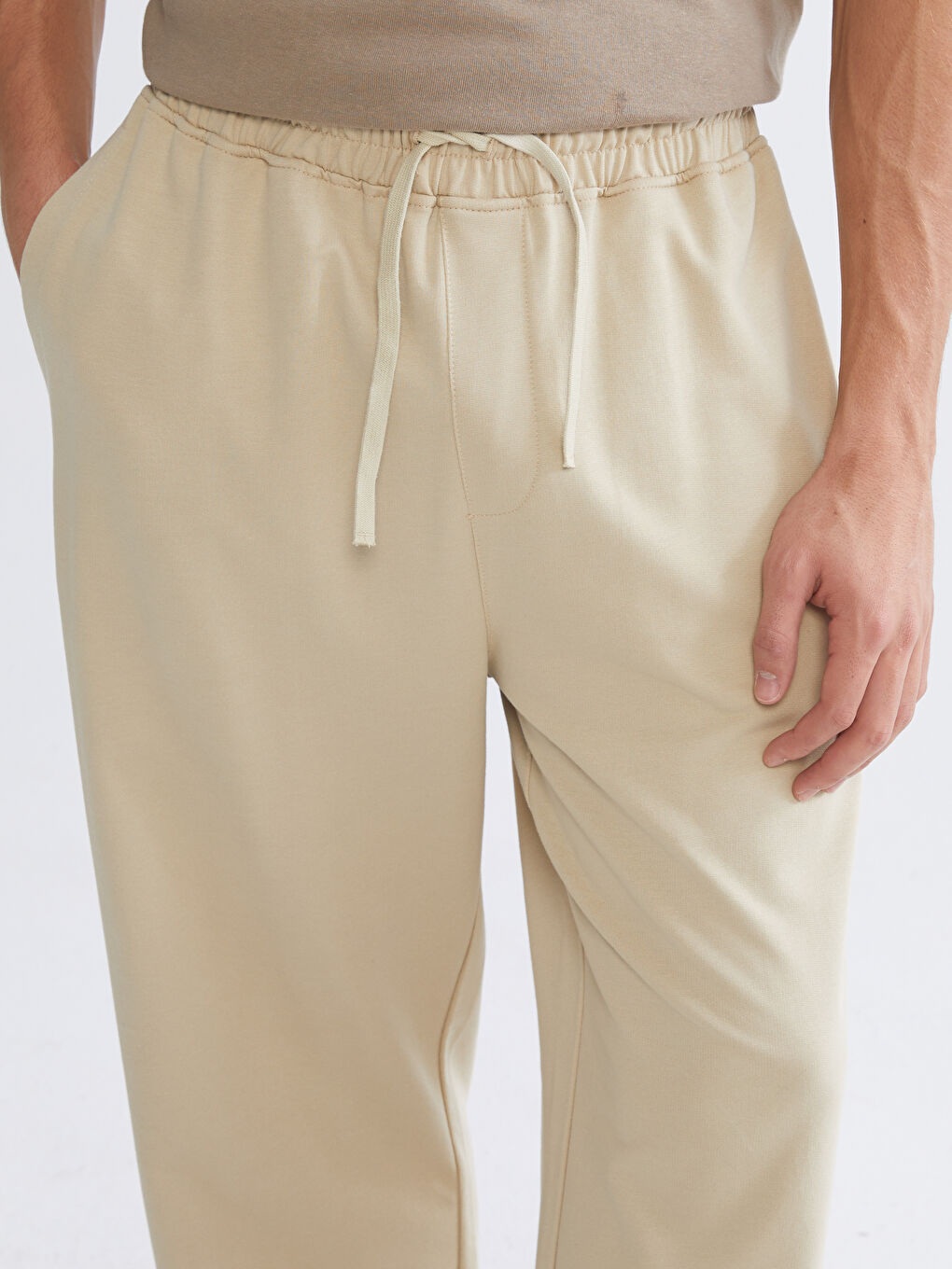 Man BEIGE Sweatpants-2
