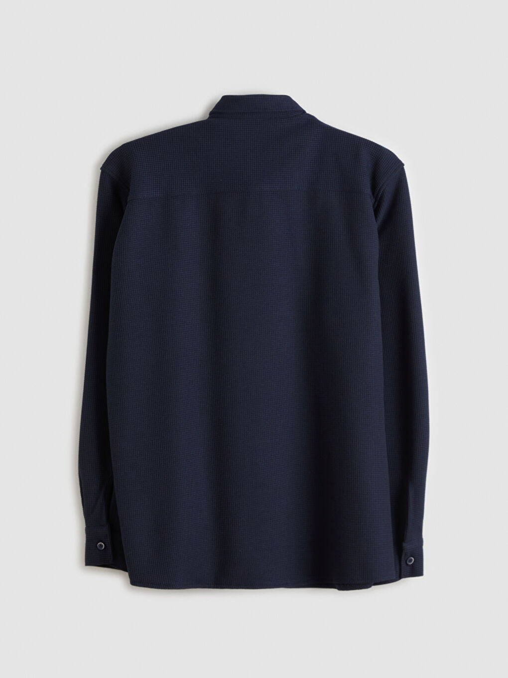 Lacivert Regular Fit Uzun Kollu Erkek Gömlek-5