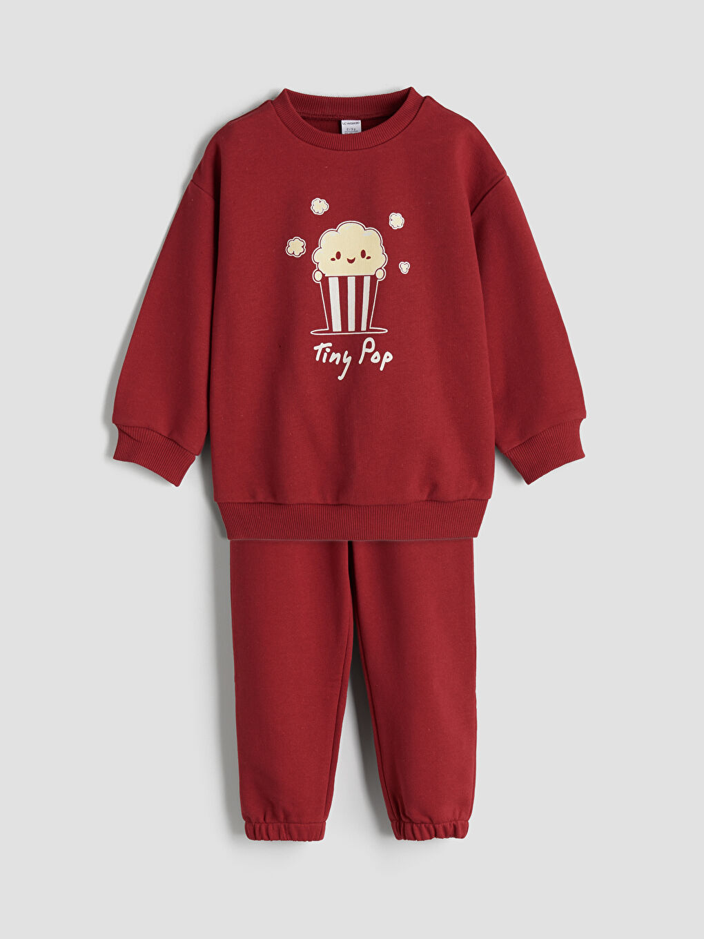 Kırmızı Bisiklet Yaka Erkek Çocuk Sweatshirt ve Eşofman Alt