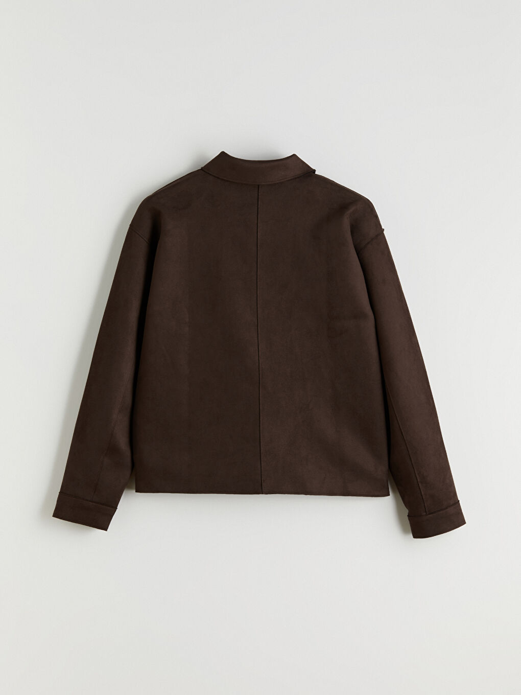 Kahverengi Kadın Süet Görünümlü Gömlek Ceket-6