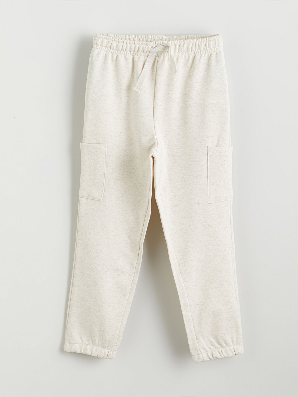 Ekru Beli Lastikli Basic Erkek Çocuk Jogger Eşofman Altı