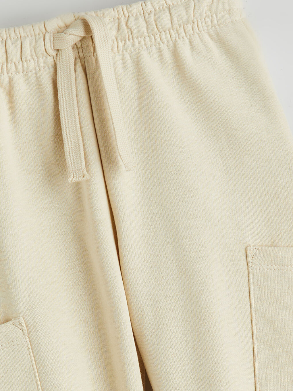 Bej Beli Lastikli Basic Erkek Çocuk Jogger Eşofman Altı-1