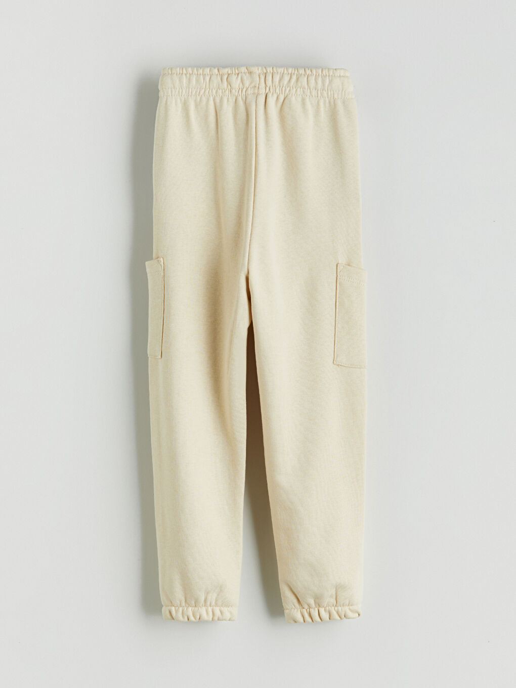 Bej Beli Lastikli Basic Erkek Çocuk Jogger Eşofman Altı-2