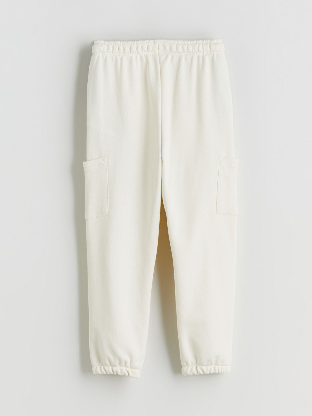 Bej Beli Lastikli Basic Erkek Çocuk Jogger Eşofman Altı-1